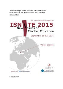 Teacher Education Symposium Proceedings - ISNITE 2015