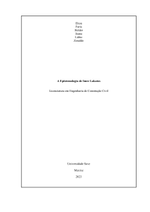 A Epistemologia de Imre Lakatos: Metodologia de Programas de Pesquisa