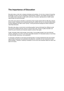 The Importance of Education: Shaping Individuals & Societies