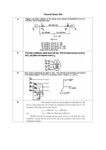 Tutorial Sheet W3: Power Systems Problems & Sequence Components