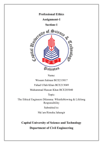 Ethical Engineers Dilemma: Whistleblowing & Lifelong Responsibility