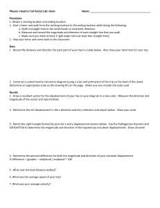Physics Head to Tail Vector Lab: Displacement, Speed & Velocity