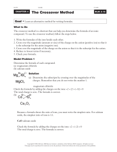 The Crossover Method: Writing Ionic Compound Formulas