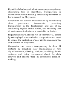 AI Ethics: Challenges, Solutions, Transparency & Regulations