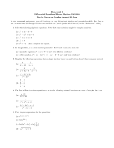 Differential Equations/Linear Algebra Homework 1 - Fall 2024