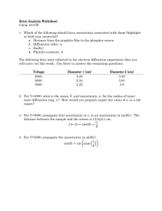 Electron Diffraction Error Analysis Worksheet - Chem 4511W