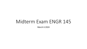 ENGR 145 Midterm Exam: Materials Science