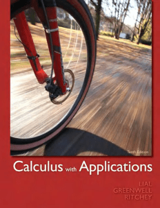 Calculus with Applications Tenth Edition Textbook