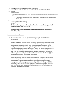 Operations Strategy & Business Performance: Syllabus Extract