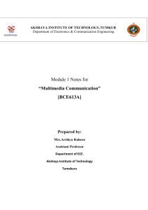 Multimedia Communication Module 1 Notes - Akshaya Institute