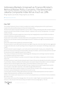 Indonesia Market Concerns After Finance Minister Removal