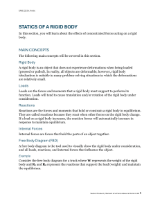 Statics of Rigid Bodies: Concepts, Forces, and Moments