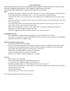 Pediatric Nursing Exam 1 Study Guide