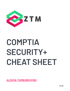 CompTIA Security+ Cheat Sheet: Key Acronyms & Definitions