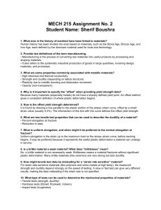MECH 215 Materials Science Assignment: Properties & Testing