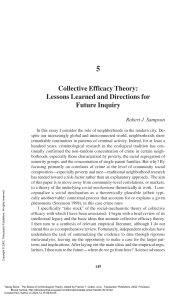 Collective Efficacy Theory: Neighborhoods & Crime