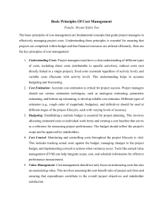 Cost Management Principles: A Project Manager's Guide