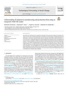 AI Adoption in Manufacturing: A TAM-TOE Model