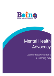 Mental Health Advocacy: Learner Resource Book