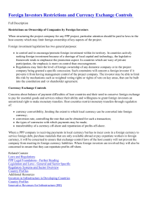 Foreign Investor Restrictions & Currency Exchange Controls in PPP Projects