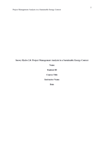Snowy Hydro 2.0: Project Management & Sustainability Analysis