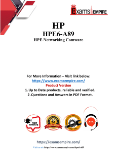 HPE6-A89 Exam Questions: Comware Networking