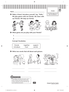 Friends Teacher Guide: ELL Grade 3 Vocabulary & Language Activities