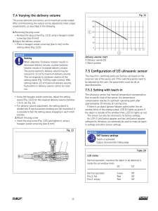 Pump System Adjustment: Delivery Volume & Ultrasonic Sensor Setup