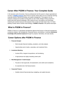 PGDM in Finance: Your Complete Career Guide & Job Opportunities