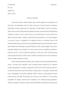 Willy Loman's Downfall: Delusion, Refusal, Denial in Death of a Salesman