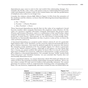 Functional Dependencies & Normal Forms in Relational Databases