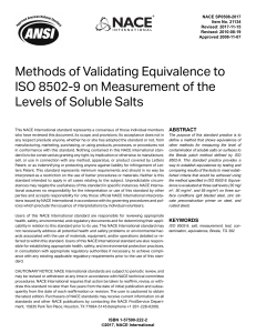 NACE SP0508-2017: Validating Equivalence to ISO 8502-9 for Soluble Salt Measurement