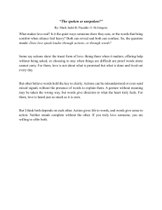 Love's Expression: Actions or Words? A Reflective Essay