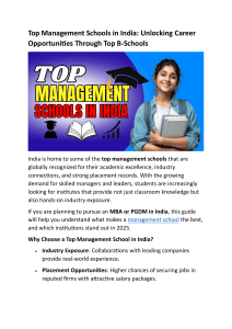 Top Management Schools in India: MBA/PGDM Guide & Career Opportunities