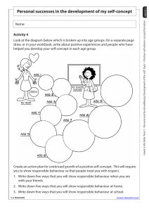 Grade 5 Life Skills: Self-Concept & Responsible Behavior Activity