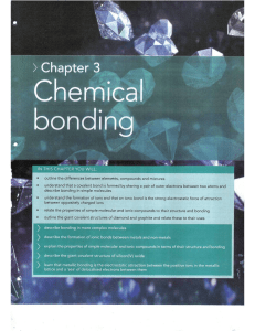 Chapter 3: Chemical Bonding - Elements, Compounds & Structures