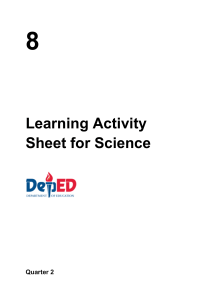 Grade 8 Science Activity Sheet: Atomic Structure & Conservation of Mass