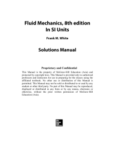 Fluid Mechanics 8th Ed. Solutions Manual | Frank M. White | SI Units
