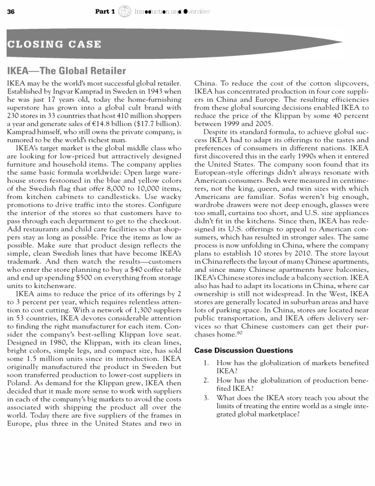 IKEA: The Global Retailer - Case Study on Globalization & Strategy