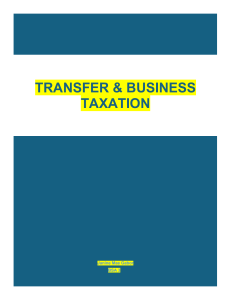 Estate Tax & Succession: Transfer & Business Taxation Notes