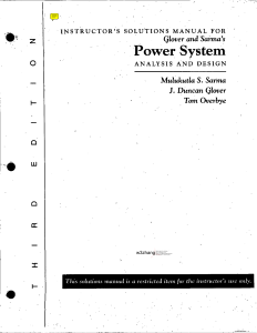 Instructor's Solutions Manual: Power System Analysis and Design