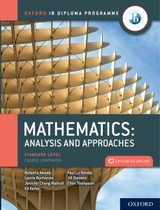IB Diploma Mathematics: Analysis and Approaches Standard Level