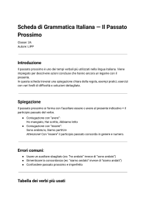 Scheda Grammaticale Italiana Passato Prossimo