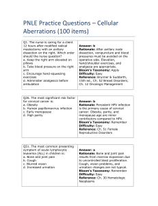 PNLE Practice Questions: Cellular Aberrations