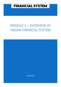 Overview of Indian Financial System: Module 1 - Concepts & Components