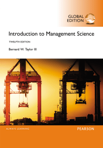 Introduction to Management Science - 12th Global Edition | Taylor