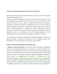 Walmart Operations Management: 10 Decisions, Productivity & Strategy