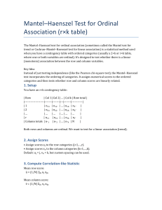 Mantel-Haenszel Test for Ordinal Association (r&times;k Table) Explained