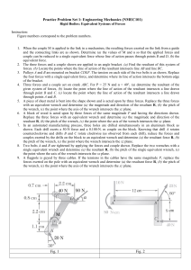 Engineering Mechanics Problem Set 1: Rigid Bodies & Equivalent Forces