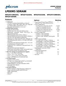 Micron LPDDR5 SDRAM Features & Specifications Datasheet